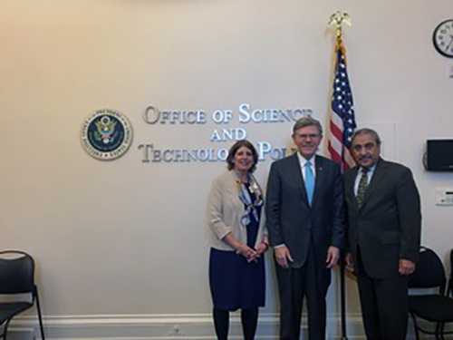 Diaz with OSTP director and chancellor